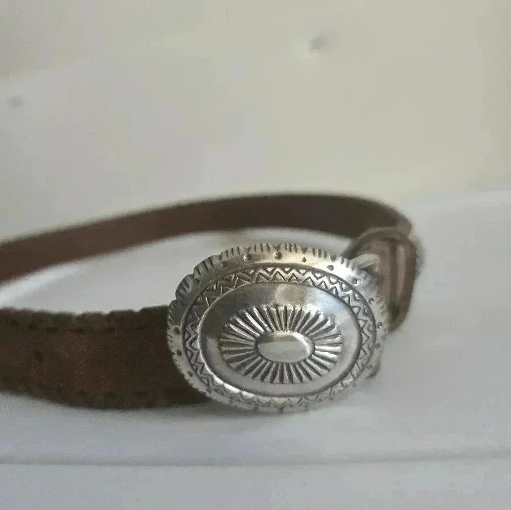 San Juan Creek Size 30 K ( Unisex) Girls Brown Leather Beaded Western Belt